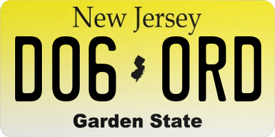NJ license plate D06ORD