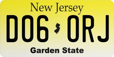 NJ license plate D06ORJ