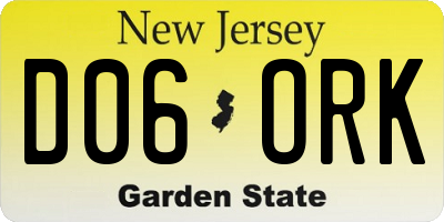 NJ license plate D06ORK