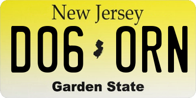 NJ license plate D06ORN