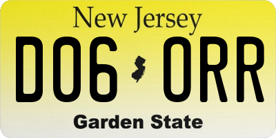 NJ license plate D06ORR