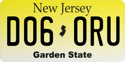NJ license plate D06ORU