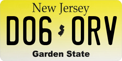 NJ license plate D06ORV