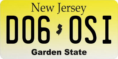 NJ license plate D06OSI