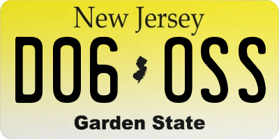 NJ license plate D06OSS
