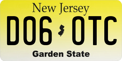 NJ license plate D06OTC