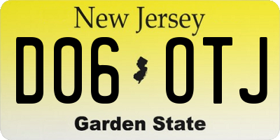 NJ license plate D06OTJ