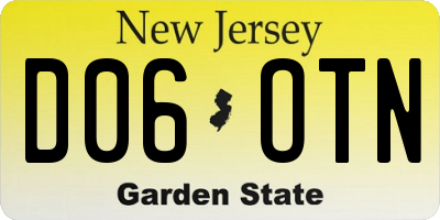 NJ license plate D06OTN
