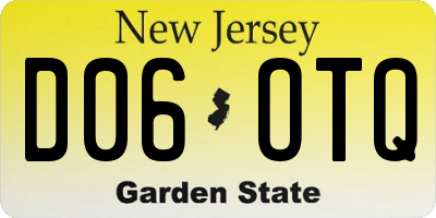 NJ license plate D06OTQ