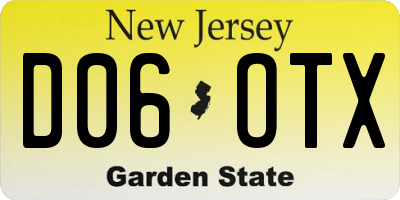 NJ license plate D06OTX