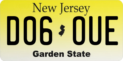 NJ license plate D06OUE