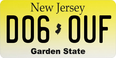 NJ license plate D06OUF