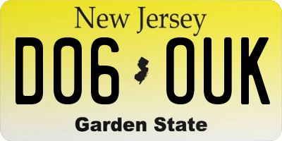 NJ license plate D06OUK