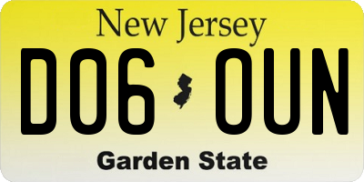 NJ license plate D06OUN