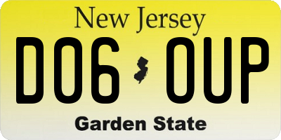 NJ license plate D06OUP