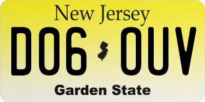 NJ license plate D06OUV