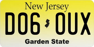 NJ license plate D06OUX