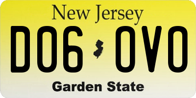 NJ license plate D06OVO