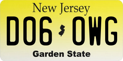 NJ license plate D06OWG