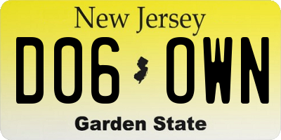 NJ license plate D06OWN