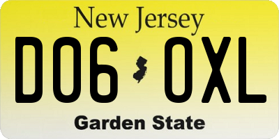 NJ license plate D06OXL