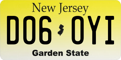 NJ license plate D06OYI