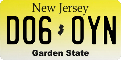 NJ license plate D06OYN
