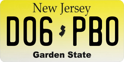 NJ license plate D06PBO