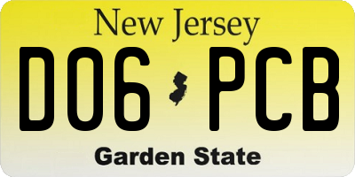 NJ license plate D06PCB