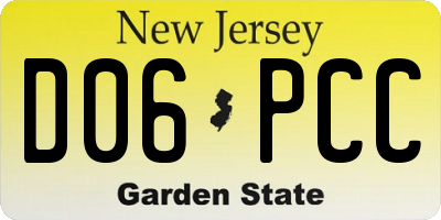 NJ license plate D06PCC