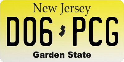 NJ license plate D06PCG