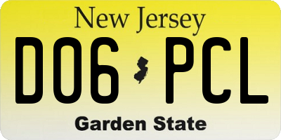 NJ license plate D06PCL