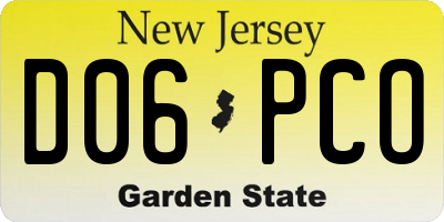 NJ license plate D06PCO