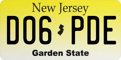 NJ license plate D06PDE