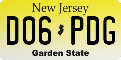 NJ license plate D06PDG