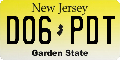 NJ license plate D06PDT