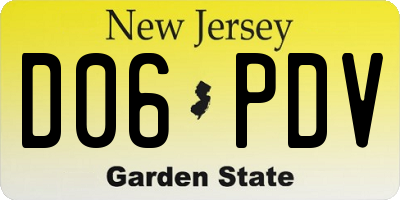 NJ license plate D06PDV