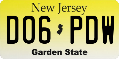 NJ license plate D06PDW