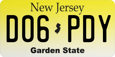 NJ license plate D06PDY