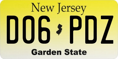 NJ license plate D06PDZ