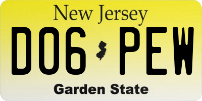 NJ license plate D06PEW