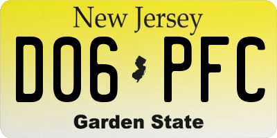 NJ license plate D06PFC