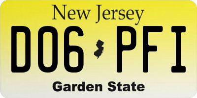 NJ license plate D06PFI