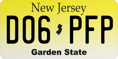 NJ license plate D06PFP