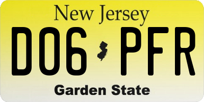 NJ license plate D06PFR