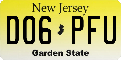 NJ license plate D06PFU