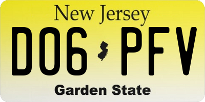 NJ license plate D06PFV