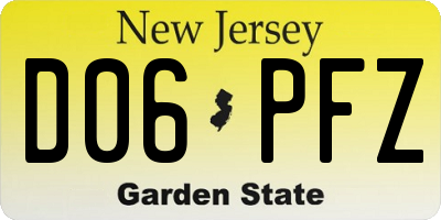 NJ license plate D06PFZ