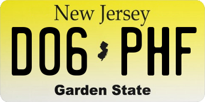 NJ license plate D06PHF