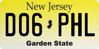 NJ license plate D06PHL